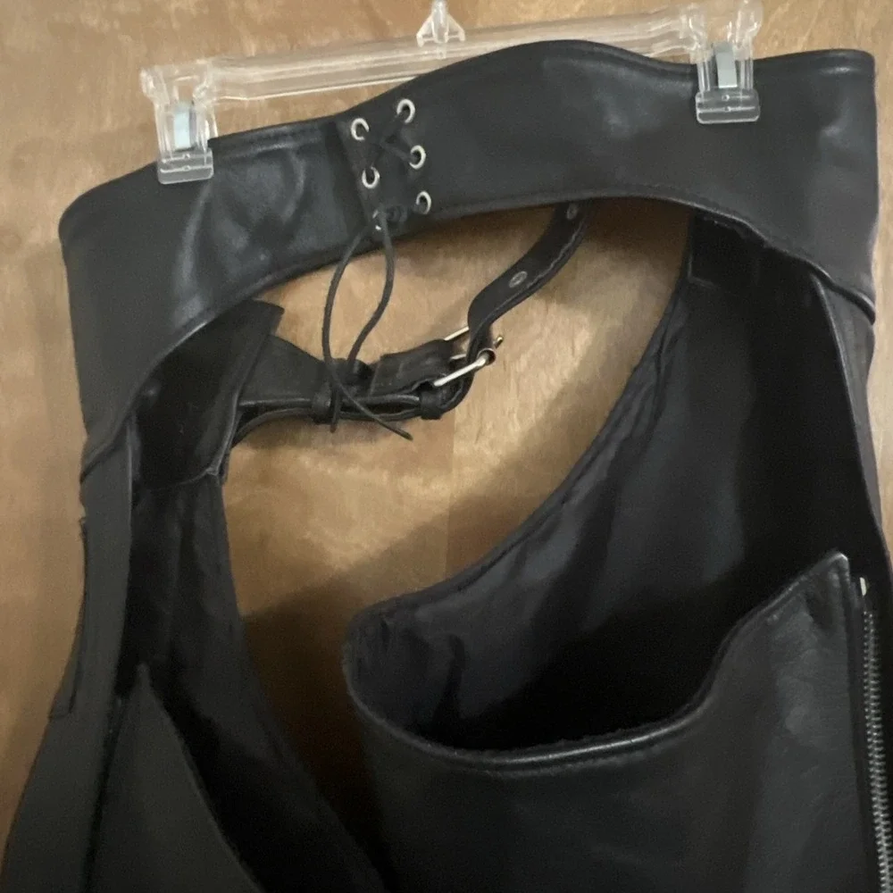 Interstate Leather Black Chaps 2XL Adjustable 34 - 46